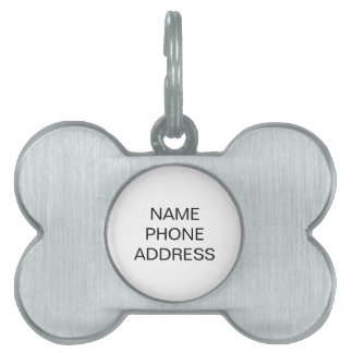 Médaillons Pour Animaux Domestiques Nom simple noir et blanc coordonnées chien os