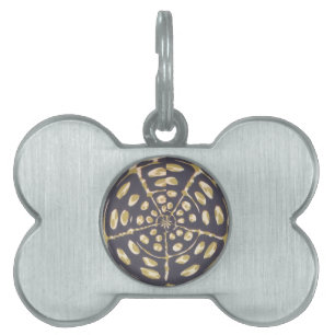 Médaillons Pour Animaux Domestiques Olive Green Polka Point Radial Motif Art Imprimer