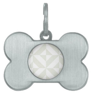 Médaillons Pour Animaux Domestiques Pale Gray Geometric Deco Cube Pattern