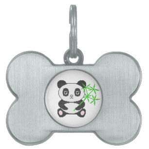 Médaillons Pour Animaux Domestiques Panda à points croisés drôle