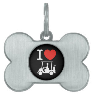 Médaillons Pour Animaux Domestiques Panier de golf I Heart (Love)
