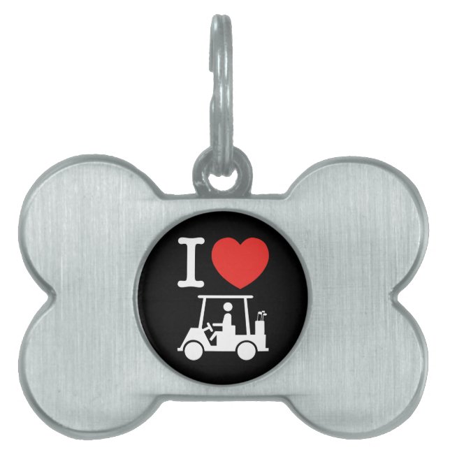 Médaillons Pour Animaux Domestiques Panier de golf I Heart (Love) (Devant)