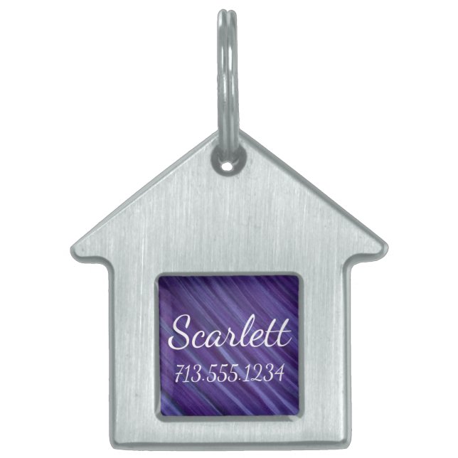 Médaillons Pour Animaux Domestiques Passion violette | Violet Lavande de prune brosse (Devant)