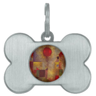 Médaillons Pour Animaux Domestiques Paul Klee Red Balloon Abstrait Art Coloré 