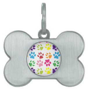 Médaillons Pour Animaux Domestiques Paws Colorés, Paws Chiens, Paws Chat