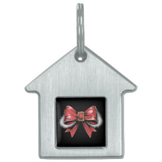 Médaillons Pour Animaux Domestiques Père Noël Bow Noel Père Noël Coquette