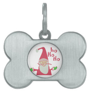 Médaillons Pour Animaux Domestiques Père Noël humoristique avec Ho Ho Ho Festive