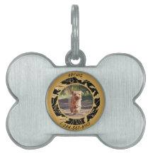 Personnaliser Feuille d'Or Fausse sur Noir Chien P