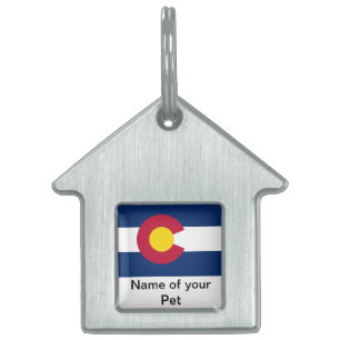 Médaillons Pour Animaux Domestiques Pet Tag avec le drapeau du Colorado State