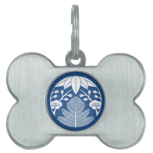 Médaillons Pour Animaux Domestiques Pin, feuilles de bambou, ume