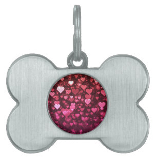 Médaillons Pour Animaux Domestiques Pink Bokeh Hearts papier peint Arrière - plan numé