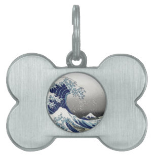 Médaillons Pour Animaux Domestiques PixDezines Vintage, Grande Vague, Hokusai 葛飾北斎の神奈川