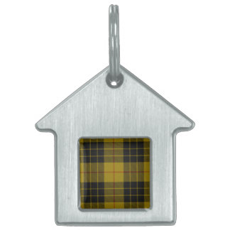 Médaillons Pour Animaux Domestiques Plaque noire jaune tartan MacLeod