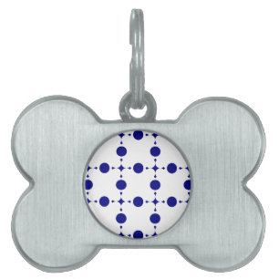 Médaillons Pour Animaux Domestiques Pois Bleus de la Marine, Motif à points Polka, poi