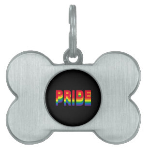 Médaillons Pour Animaux Domestiques Pride lgbt lgbtq queer gay arc en ciel noir coutum