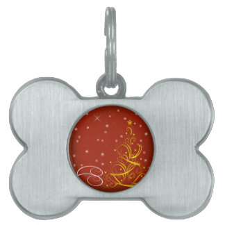 Médaillons Pour Animaux Domestiques Red Christmas scene