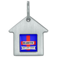 Red Medic Alert Diabetic Nom de animal de compagni