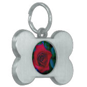 Médaillons Pour Animaux Domestiques Roses rouges aux tons bleus (Devant gauche)