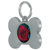 Médaillons Pour Animaux Domestiques Roses rouges aux tons bleus (Devant droit)
