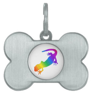 Médaillons Pour Animaux Domestiques Salamandre rayée arc-en-ciel