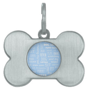 Médaillons Pour Animaux Domestiques Saying Amoureux des chiens bleu