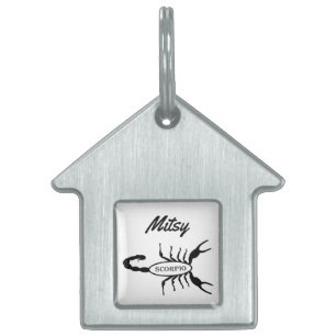 Médaillons Pour Animaux Domestiques Scorpio Black Scorpion Star Sign Nom personnalisé