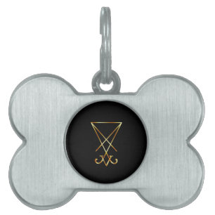 Médaillons Pour Animaux Domestiques Sigil de symbole de Lucifer- A de satanisme