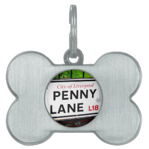 Médaillons Pour Animaux Domestiques Signe de ruelle de penny de la ville de Liverpool
