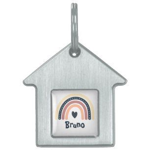 MÉDAILLONS POUR ANIMAUX DOMESTIQUES SIMPLE ÉLÉGANT NUANCE BRUNE ARC-EN-CIEL BOHO