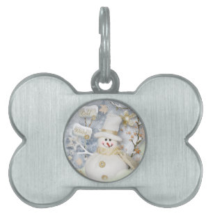 Médaillons Pour Animaux Domestiques Snowman hiver froid