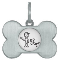 Stick Man and Dog jouant Frisbee
