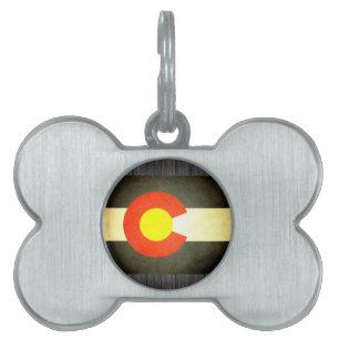 Médaillons Pour Animaux Domestiques Sun a embrassé le drapeau du Colorado