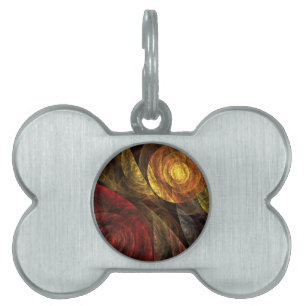 Médaillons Pour Animaux Domestiques Sun Flower Floral Moderne Art Motif Abstrait