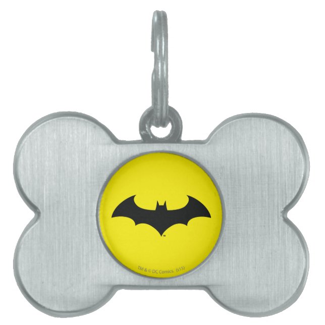 Médaillons Pour Animaux Domestiques Symbole Batman | Logo Simple Bat Silhouette (Devant)