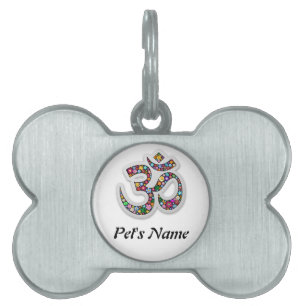 Médaillons Pour Animaux Domestiques Symbole de yoga d'Aum Namaste d'ohm de l'OM