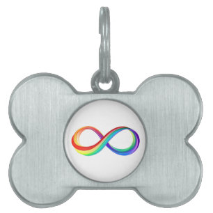 Médaillons Pour Animaux Domestiques Symbole d'infinité arc-en-ciel stratifié