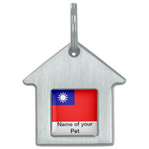 Médaillons Pour Animaux Domestiques Tag d'animal de compagnie avec le drapeau de Taïwa