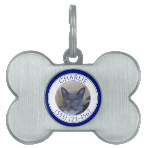 Médaillons Pour Animaux Domestiques Tag d'animal de compagnie d'AMOUR PET / Navy Blue