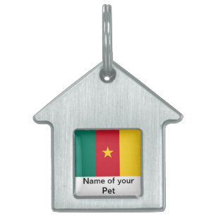 Médaillons Pour Animaux Domestiques Tag de animal de compagnie avec drapeau du Camerou