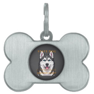 Médaillons Pour Animaux Domestiques Territoire du Connecticut Chien Husky de Sibérie