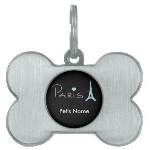 Médaillons Pour Animaux Domestiques Tour Eiffel de coeur de Paris