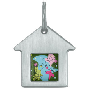 Médaillons Pour Animaux Domestiques Vecteur vectoriel tendance motif d'une fleur d'été