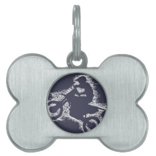 Médaillons Pour Animaux Domestiques VÉLO de SALETÉ (griffonnage blanc)