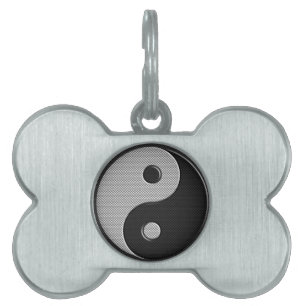 Médaillons Pour Animaux Domestiques Yin Yang dans le style d'impression en fibre de ca