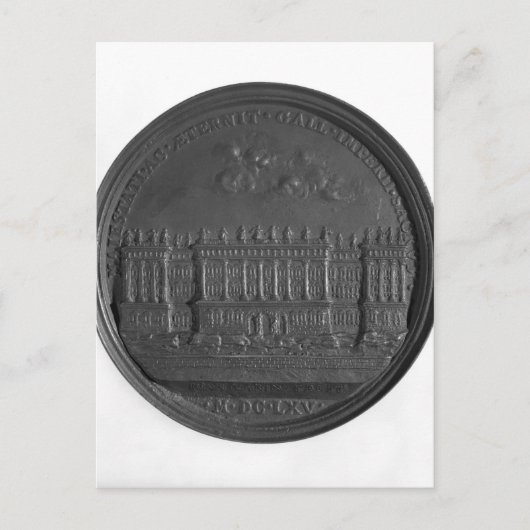 Medal met Bernini's ontwerp voor het Louvre Briefkaart (Voorkant)