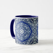 Medallion in het Perzische Tile Patroon - Blauw en Mok (Voorkant links)