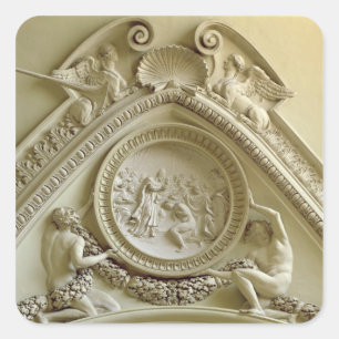 Medallion met de Baptisme van Constantine Vierkante Sticker