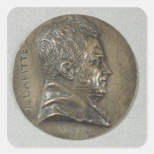 Medallion met een portret van Jacques Lafitte Vierkante Sticker