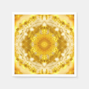 Medallion Patroon in Mosterdgeel Batik Patroon Servet