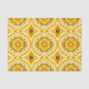 Medallion Patroon in Mosterdgeel Batik Patroon Tissuepapier
